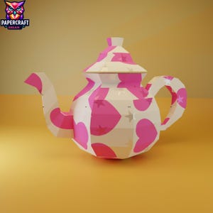 teapot 3D Papercraft svg– DIY teapot template cricut,teapot template,paper teapot 3d origami, pepakura Paper Template,PDF easy svg Template,