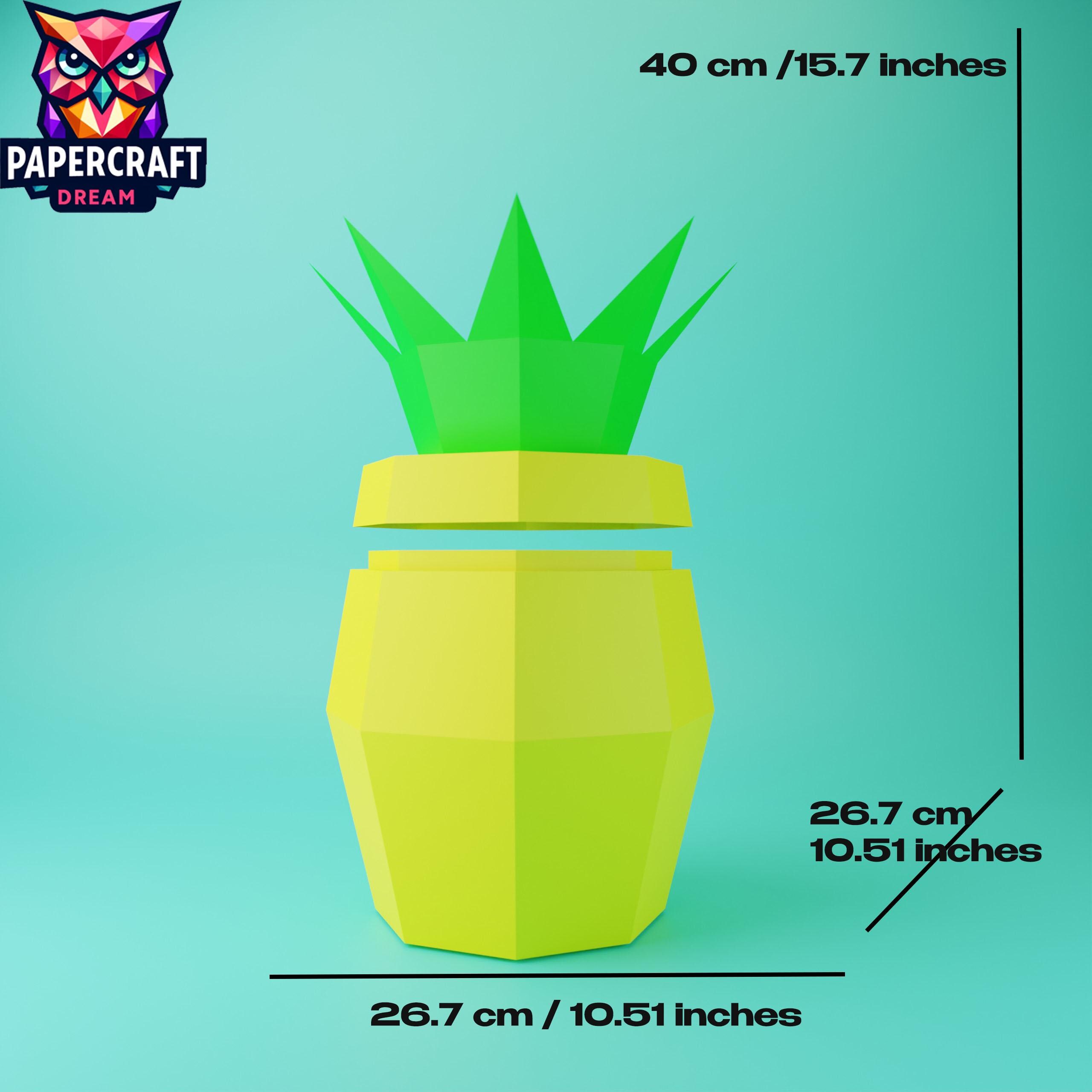 Pineapple Box 3D Papercraft– DIY Pineapple 3d Box,paper Pineapple Gift,  Paper Pineapple Box Template Ananas Paper, PDF Easy Svg Dxf Template - Etsy