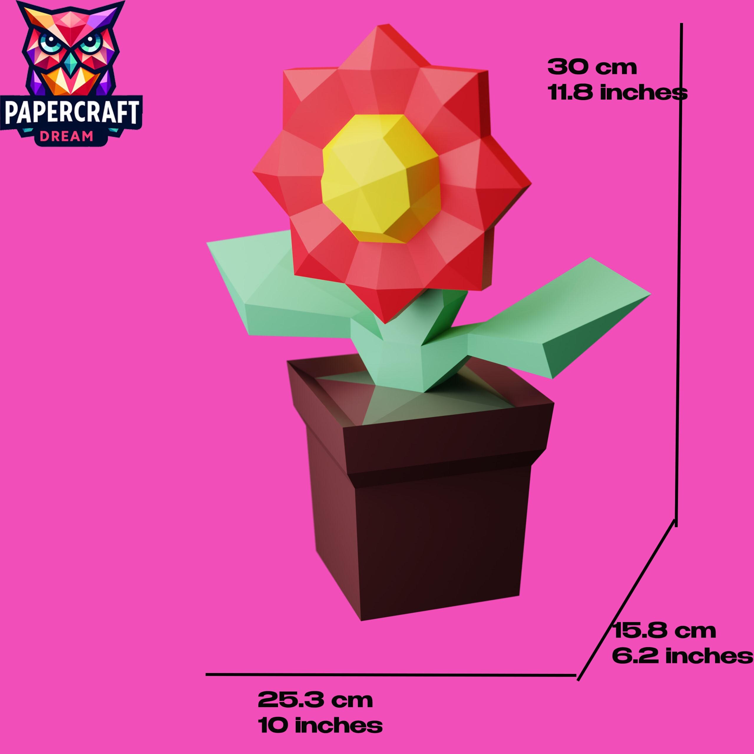 3D Paper Flower Pot – DIY Geometric Decor, Valentine's Gift (pdf, Svg ...