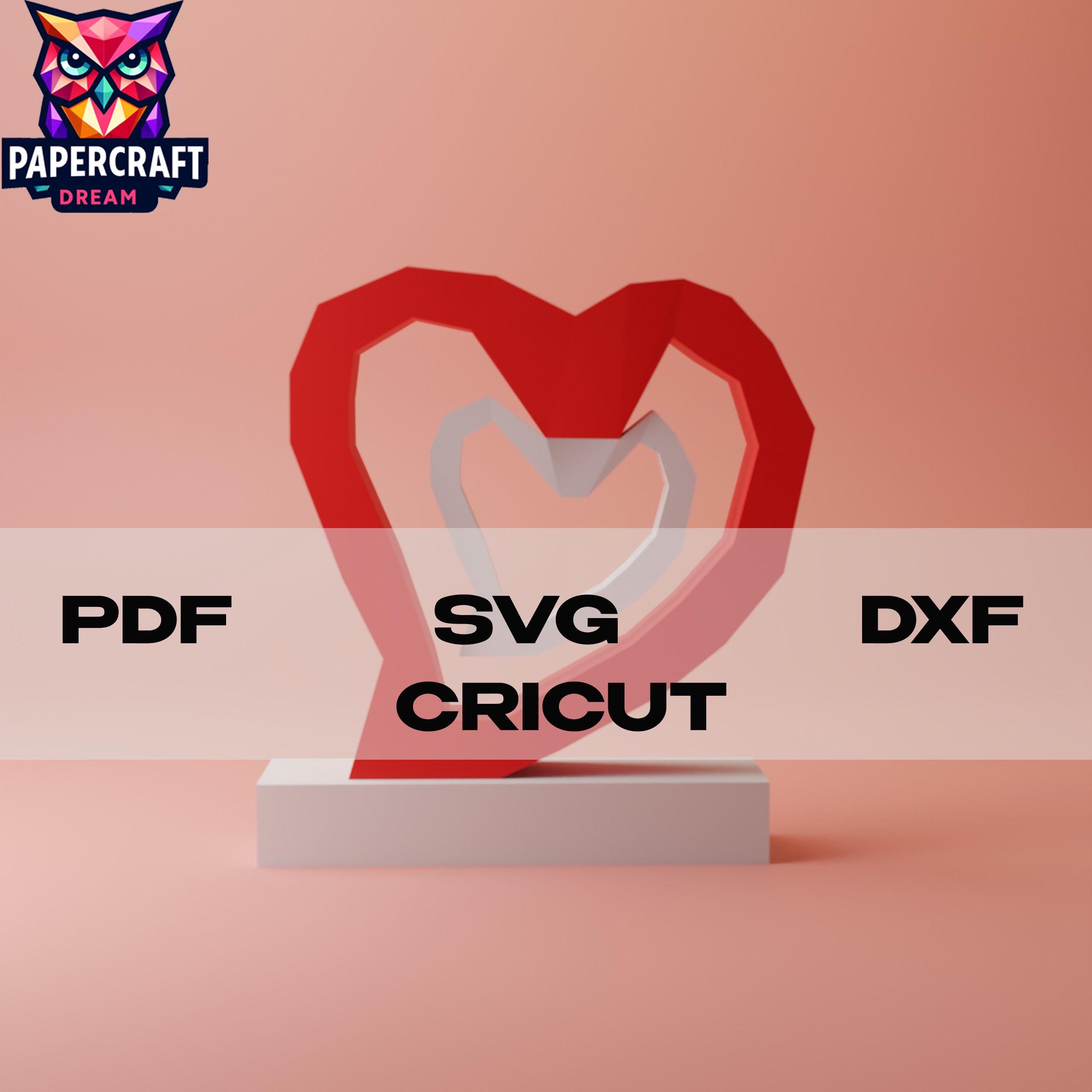 DIY 3D Paper Heart Papercraft – Low Poly Love Symbol (pdf, Svg, Dxf) - Etsy