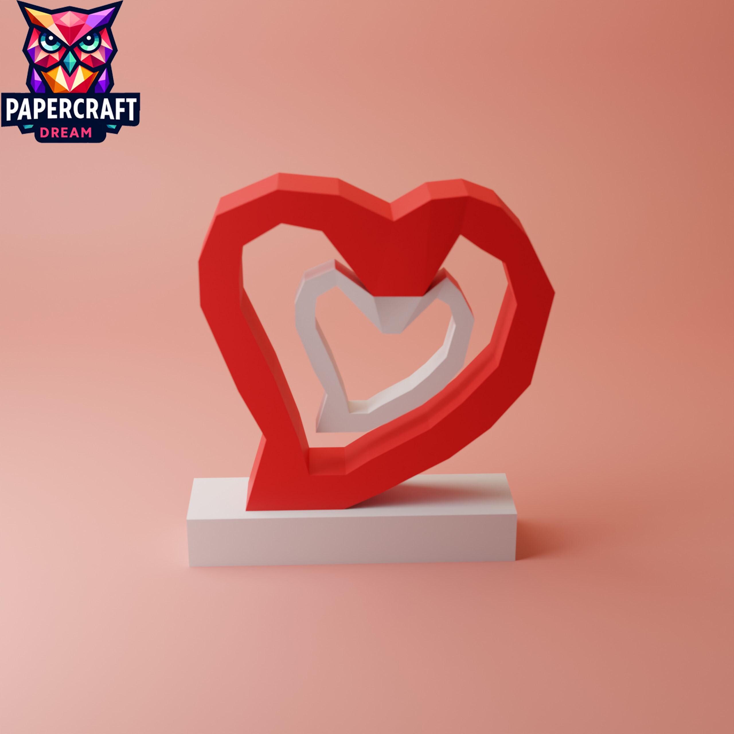 DIY 3D Paper Heart Papercraft – Low Poly Love Symbol (pdf, Svg, Dxf) - Etsy