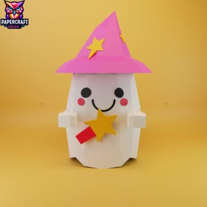 Ghost Papercraft– DIY halloween-origami, laag poly 3D-cricutsjabloon pdf svg dxf pepakura.