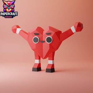 Heart man origami 3D Papercraft– DIY Love Symbol, Valentine's Day Gift, Wedding Décor, PDF svg dxf Template , Home , Candid Paper Art Heart
