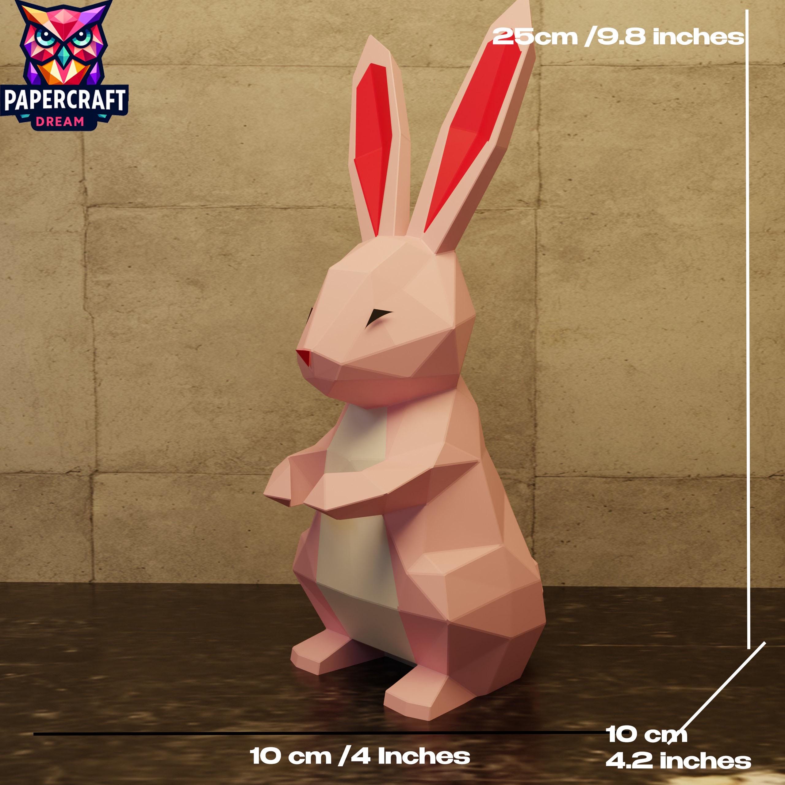 Rabbit Heart 3D Papercraft Low Poly– DIY Valentine's Gift Paper ...