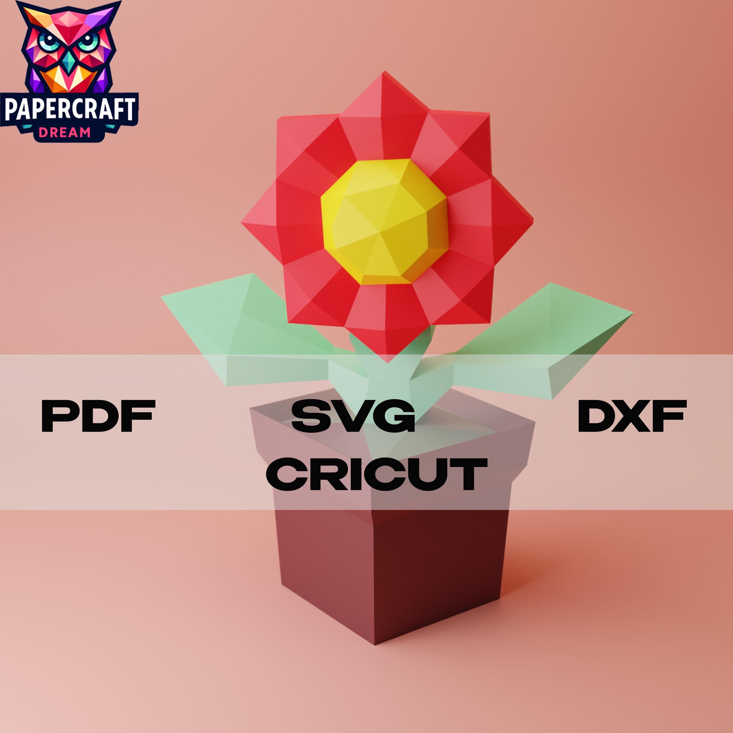 3D Paper Flower Pot – DIY Geometric Decor, Valentine's Gift (pdf, Svg ...