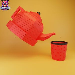 teapot set 3D Papercraft svg–mothers day svg teapot template,mother day gift,pdf mothers tea,  pepakura Paper Template,PDF easy svg Template