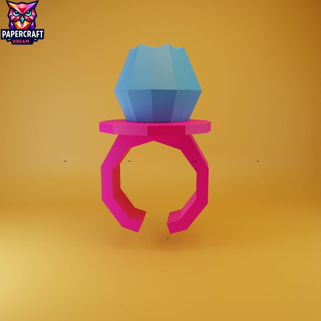 Diamon Ring 3D Papercraft Svg– DIY Ring Template Cricut,ring Template ...