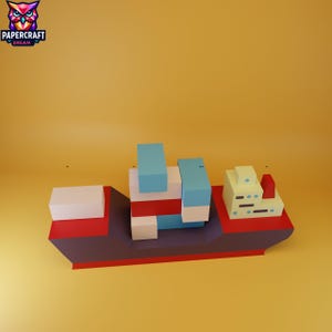 3D Cargo Ship Papercraft – DIY Maritime Boat Model (pdf, Svg, Dxf) - Etsy