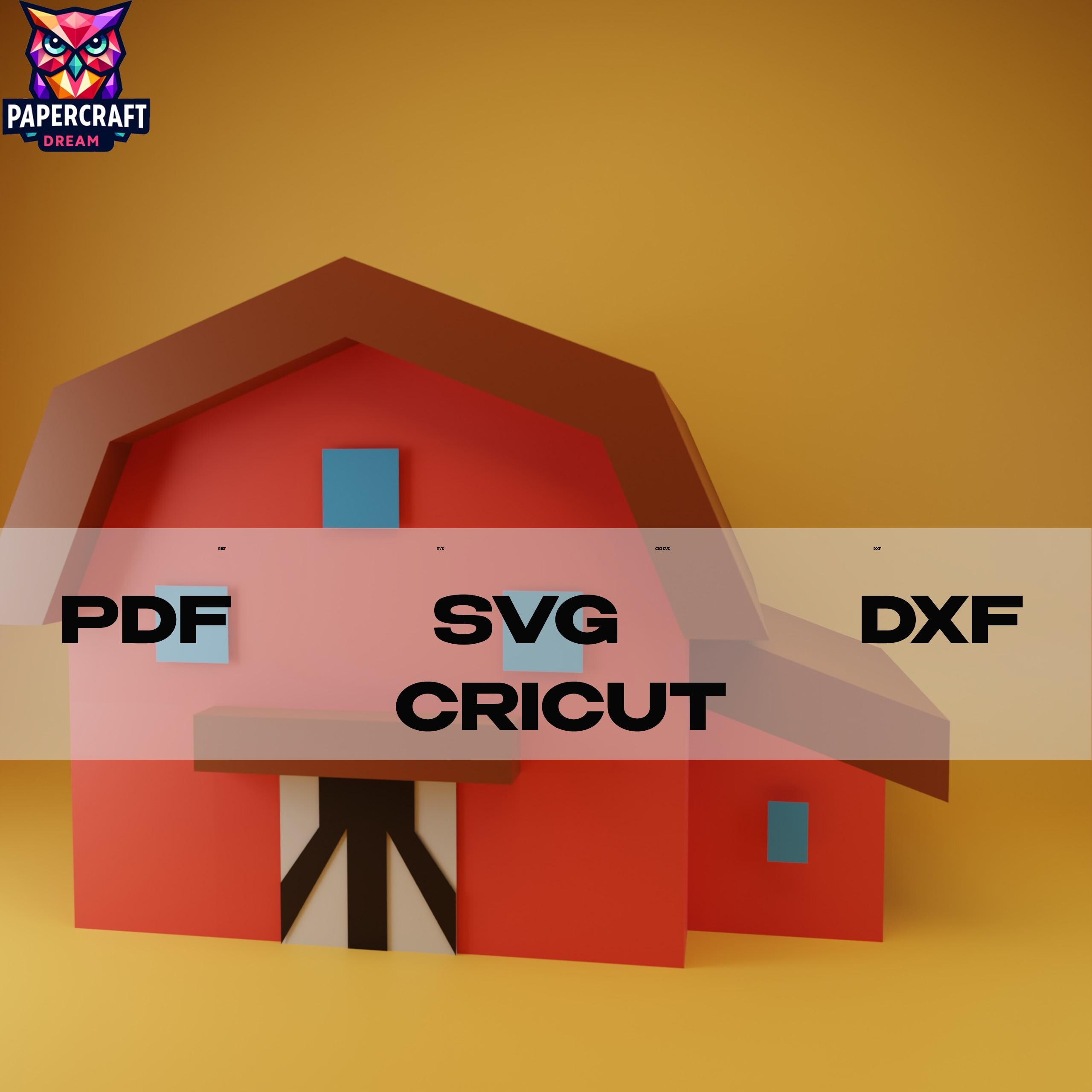 Barn Farm 3D Papercraft Svg– DIY Farm Template Cricut,farmhouse ...