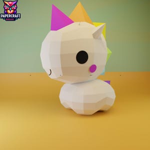 Unicorn 3D Papercraft,Unicorn,SVG Template For DIY Unicorn Children&#39;s Room Decor. Unicorn cricut template, PDF easy svg dxf low poly unicorn