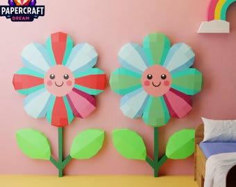 3D Paper Flower Wall Decor – DIY Craft Template (pdf, svg, dxf)