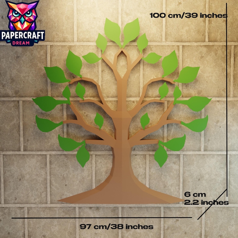 Tree Papercraft: Tree of Life Low Poly 3D Model (SVG PDF DXF Cricut ...