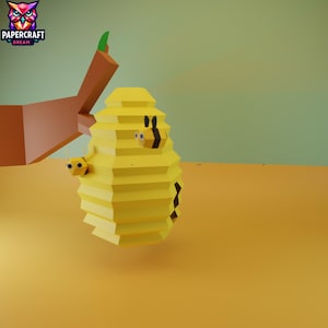 Créations artisanales en papier 3D - Ruche à faire soi-même en origami, ruche à faible teneur en poly, modèle de ruche en papier. modèle cricut, PDF facile svg dxf pepakura