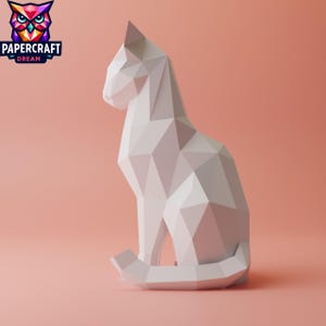 GATTO in piedi 3D papercraft – modello PDF fai da te cAT 3D, regalo gatto eh, modello di gatto di carta modello di meme di carta, modello origami PDF facile