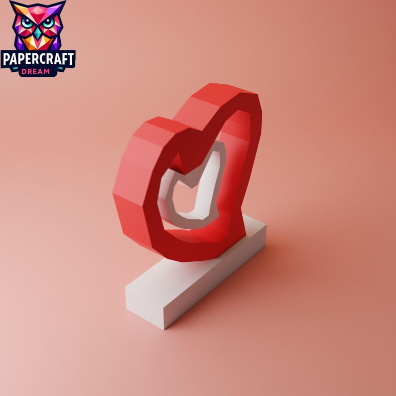 DIY 3D Paper Heart Papercraft – Low Poly Love Symbol (pdf, Svg, Dxf) - Etsy
