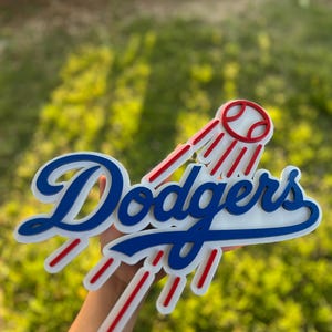 Dodger Baseball sign, Dodger wood Logo