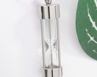 Hourglass Cremation Urn Necklace in Stainless Steel || Ashes Keepsake Jewelry