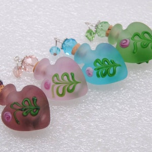 Frosted Art Glass Heart Urn Necklace in Choice of Purple, Pink, Blue || Ashes Keepsake