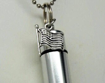 Complete Marines Cremation Urn Set - With Necklace, Velvet Pouch, And Fill Kit