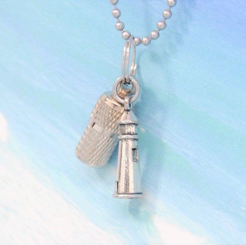 Ashes Jewelry for Lighthouse Lovers Capsule Urn with Lighthouse Charm