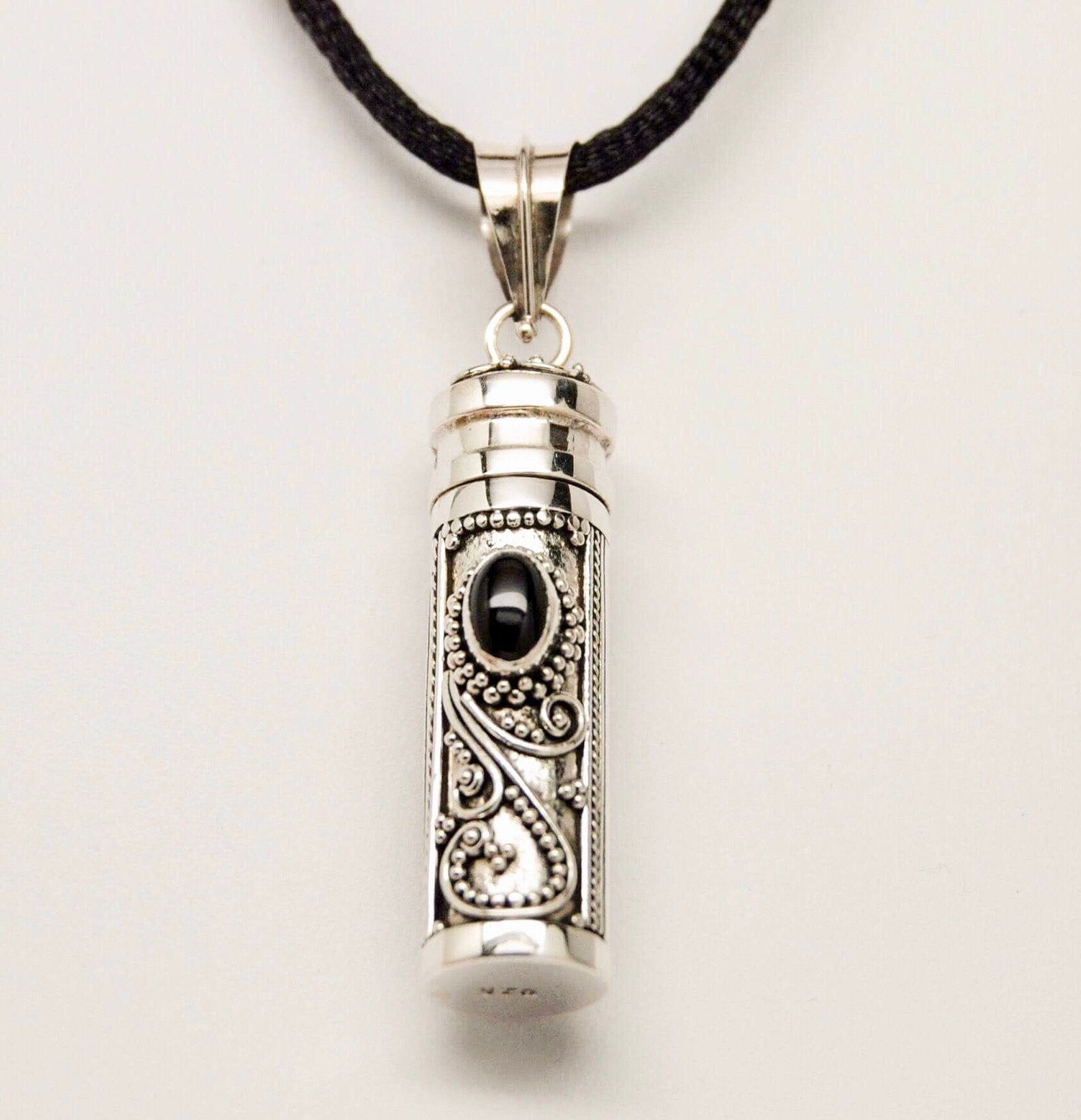 Black Onyx 925 Sterling Silver Cremation Urn Necklace Fine Etsy