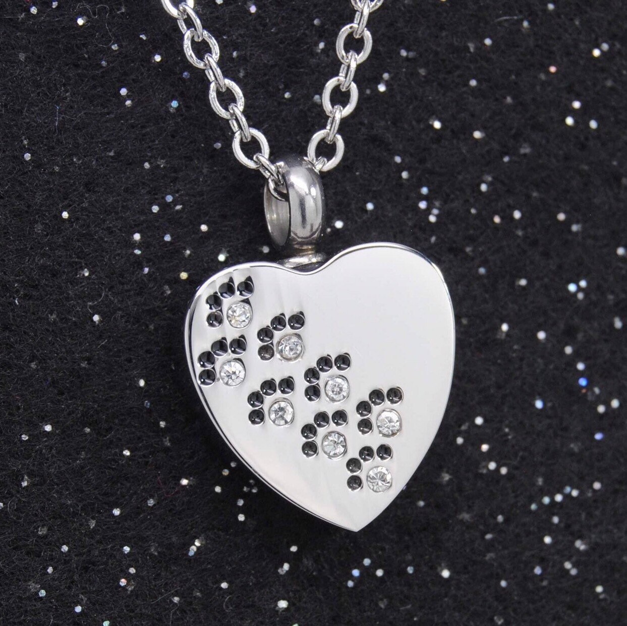 Openable Urn Cremation Heart Memorial Dog Pendant Necklace Keepsake Container US Openable Urn Cremation Heart Memorial Dog Pendant Necklace Keepsake Container US
