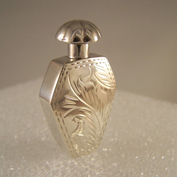 Cremation Urn Hand Engraved Vintage Antique Style Sterling Silver Cremation Jewelry Keepsake Urn