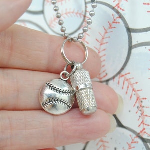 Cremation Jewelry for Baseball Fans || Baseball Capsule Urn || Baseball Memorial Necklace || Ashes Keepsake || Sympathy Gift