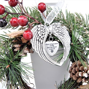 Pet Memorial, Paw Cremation Urn, &quot;Your Wings Were Ready, My Heart was Not&quot; Memorial Ornament, Christmas Decoration, Sympathy Gift