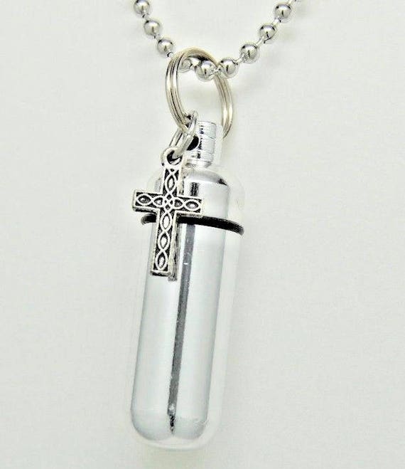 Celtic Knot Cross Cremation Necklace - Stainless Steel Urn Pendant For Ashes, Memorial Keepsake For Pets Or Loved Ones - View #7