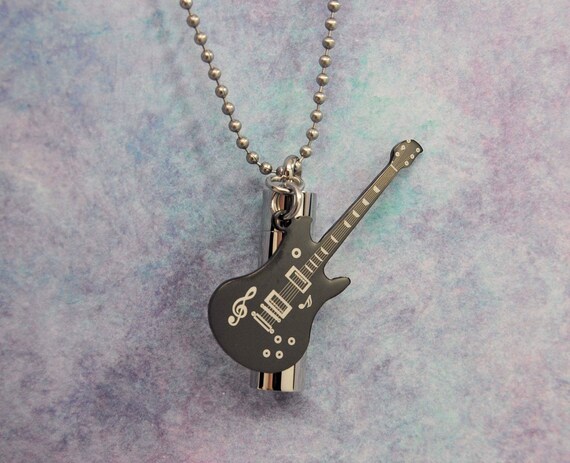 Acoustic Guitar Cremation Pendant Necklace - Remain Eternal