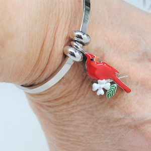 Cardinal Cremation Urn Bracelet || Ashes Keepsake || Holds Human or Pet Ashes || Sign of Angels