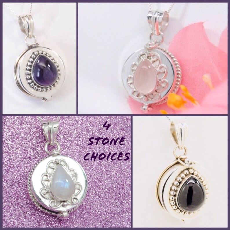 Ashes Keepsake Purple Amethyst Tear in 925 Sterling Silver Urn Necklace Mourning Jewelry