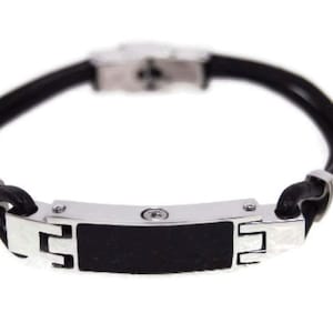 Black Front Urn Bracelet With Black Leather Strap Mens - Etsy