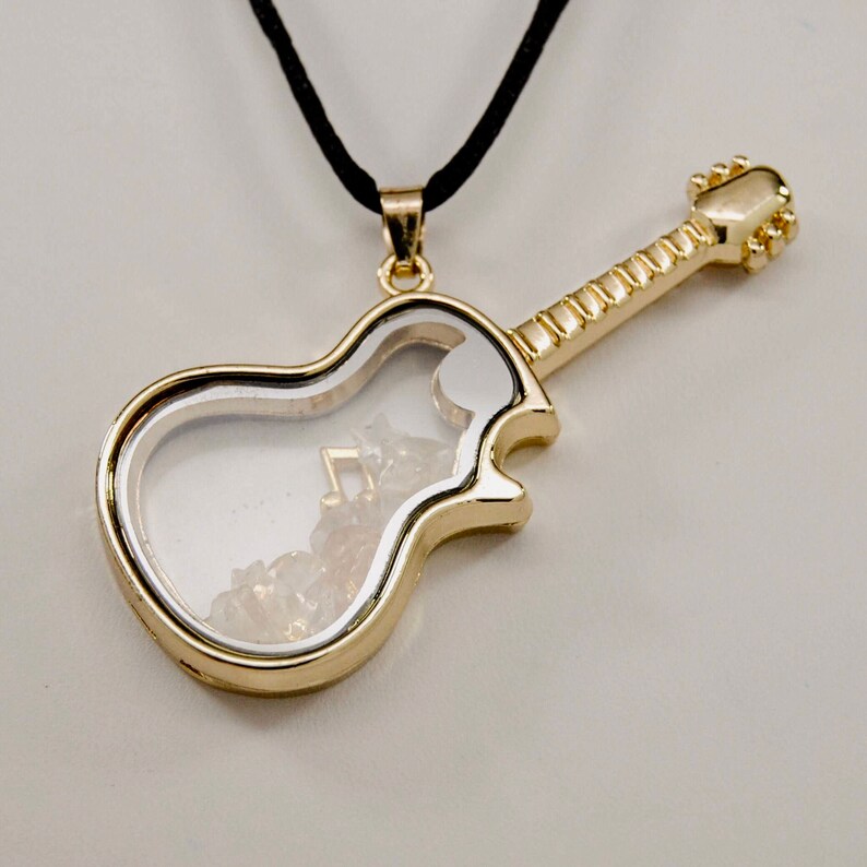 Gold Guitar Memory Locket in 316L Stainless Steel Tribute Etsy UK