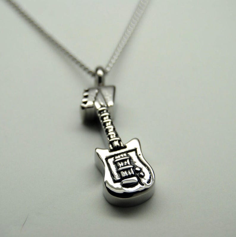 Electric Guitar Cremation Urn Necklace Tribute to a Etsy