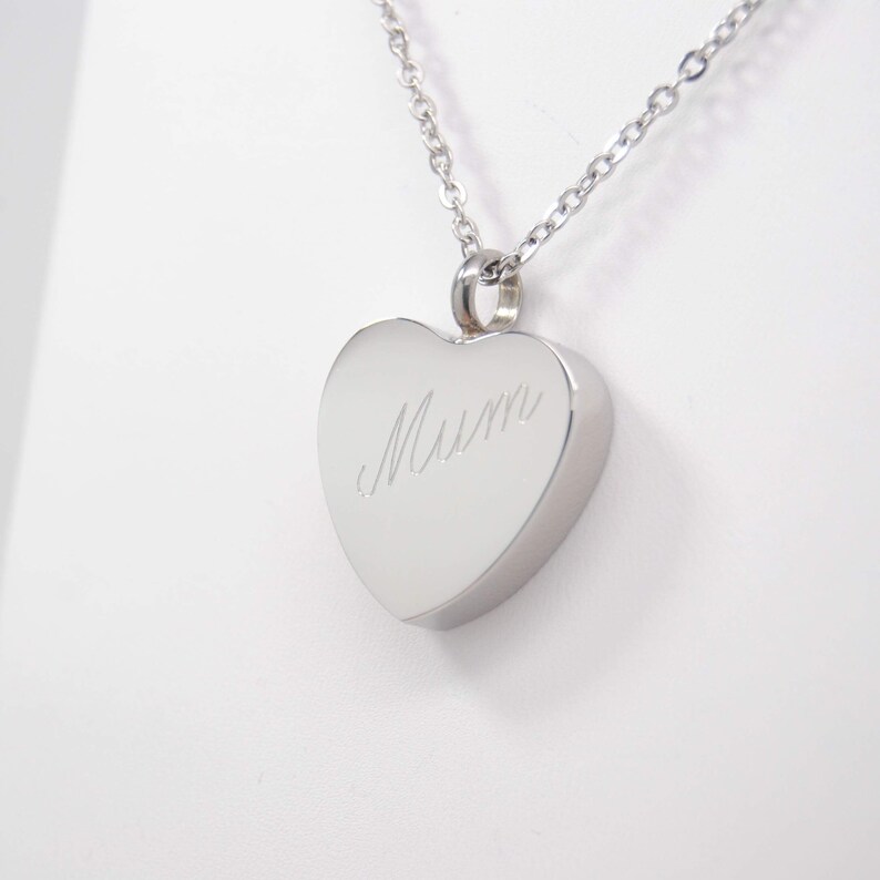 Engraveable Urn Necklace for a Mum Ashes Keepsake