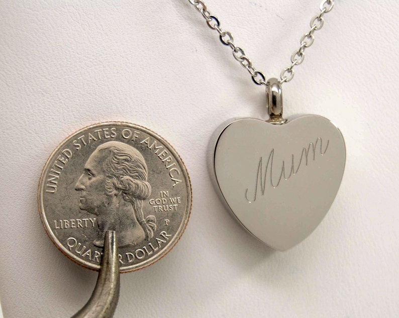 Engraveable Urn Necklace for a Mum Ashes Keepsake