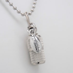 Cremation Jewelry for Football Fans, Capsule Urn with Football Charm, Football Memorial Necklace, Sports Sympathy Gift