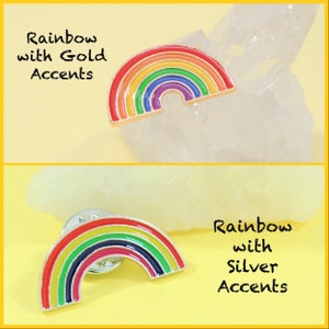 Rainbow Pin with Gold or Silver Accents || LBGTQ+ Pride Gifts || Fashion Accessory