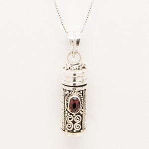 Genuine 925 Sterling Silver & Red Garnet Cremation Urn Necklace || January's Birthstone || Ashes Keepsake Jewelry