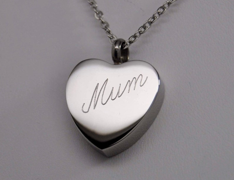 Engraveable Urn Necklace for a Mum Ashes Keepsake
