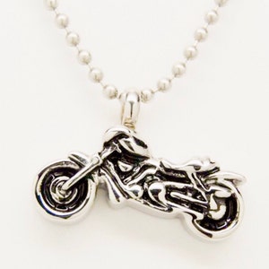 Motorcycle Cremation Urn Necklace || Ashes Keepsake || Biker Memorial Jewelry