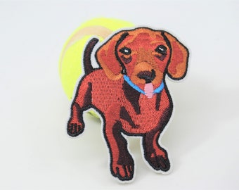 Red Dachshund Iron On Patch || DIY Gifts for Dog Moms || Fashion Accessories for Doxie Lovers, Dachshund Gifts, Doxie Patch