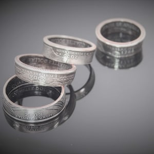 US State Quarter Ring || Sizes 6-12 || Unisex Band Rings || Unique Keepsake Jewelry || US Coin Ring || Coin Jewelry