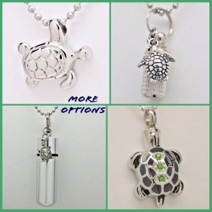 Turtle With Green CZ Pet Urn Necklace in Stainless Steel - Etsy