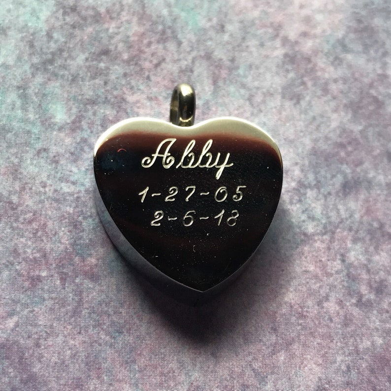 Holds Dog or Cat Ashes Engraveable Fun Paw Prints Heart Urn Necklace