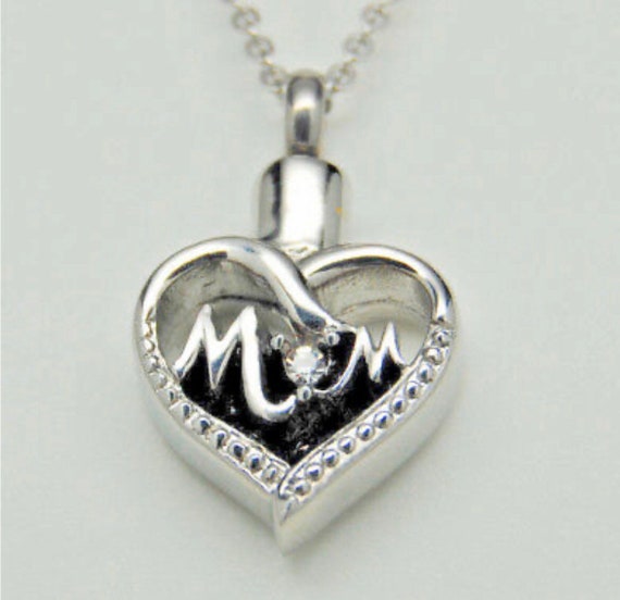 Mom Heart Stainless Steel Cremation Jewelry Pendant