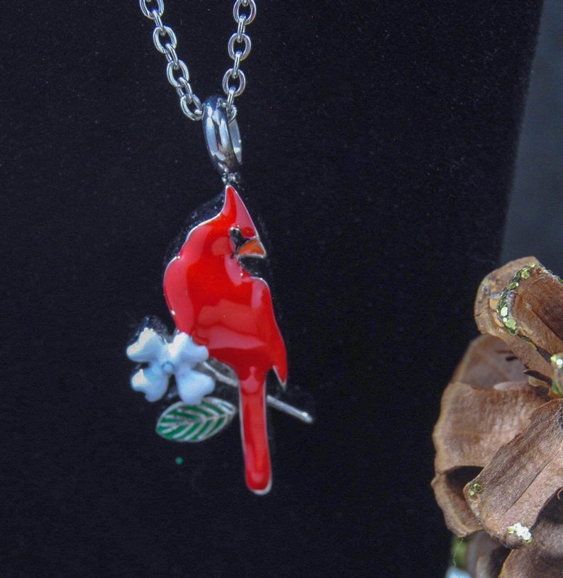 Cardinal Cremation Urn Necklace Holds Human or Pet Ashes Etsy