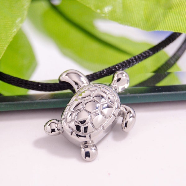 Sea Turtle Cremation Urn Necklace || Chain Choice || Memorial for Ocean or Nature Lover